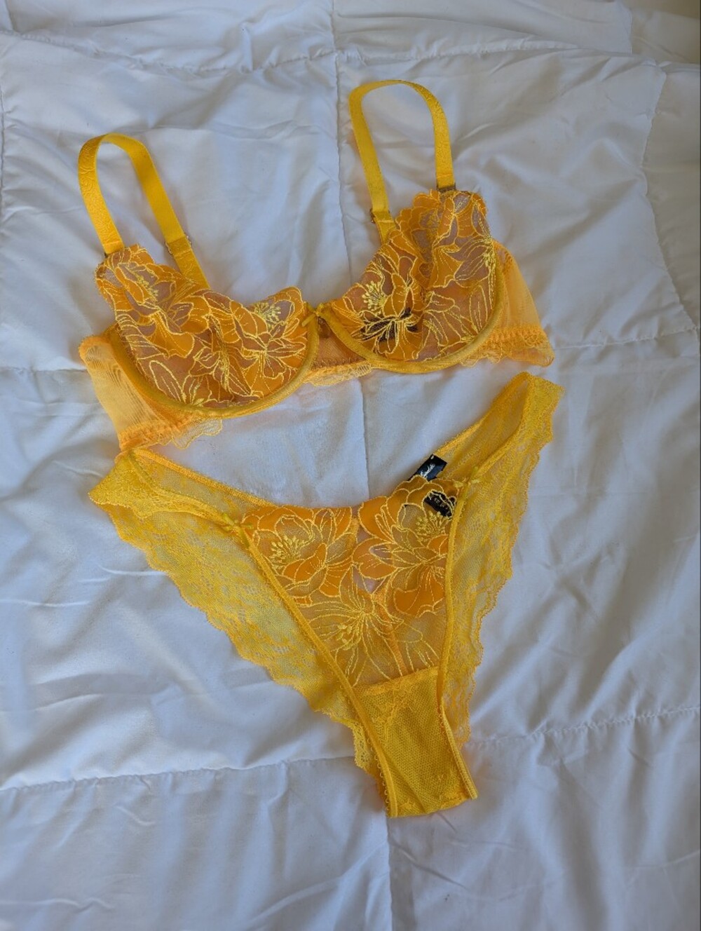Honey Birdette Mia Yellow Lace Set